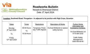 Via Roadworks Bulletin
