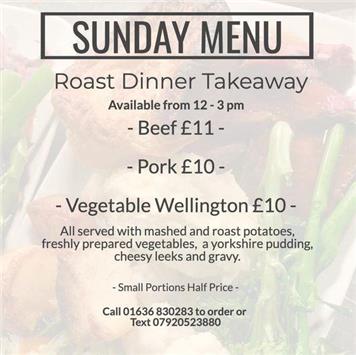  - Waggon open for takeaways, including Sunday lunch